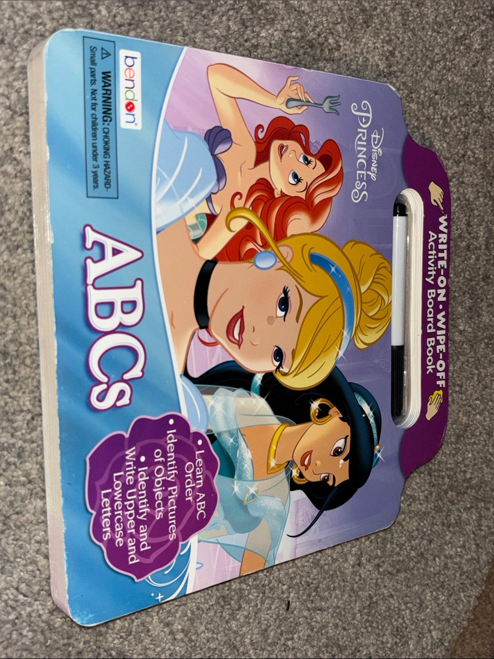 Disney Princess ABCs Write-On Activity Board Book - Purple/Blue